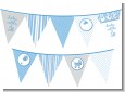 Shake, Rattle & Roll Blue - Baby Shower Themed Pennant Set thumbnail