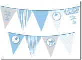 Shake, Rattle & Roll Blue - Baby Shower Themed Pennant Set