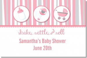 Shake, Rattle & Roll Pink - Personalized Baby Shower Placemats