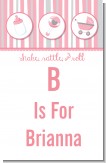 Shake, Rattle & Roll Pink - Personalized Baby Shower Nursery Wall Art