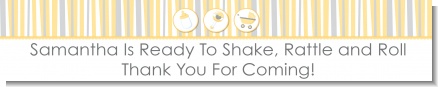 Shake, Rattle & Roll Yellow - Personalized Baby Shower Banners