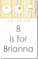 Shake, Rattle & Roll Yellow - Personalized Baby Shower Nursery Wall Art