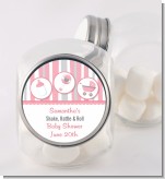 Shake, Rattle & Roll Pink - Personalized Baby Shower Candy Jar