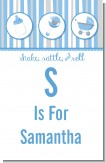 Shake, Rattle & Roll Blue - Personalized Baby Shower Nursery Wall Art