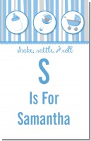 Shake, Rattle & Roll Blue - Personalized Baby Shower Nursery Wall Art