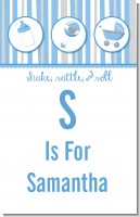 Shake, Rattle & Roll Blue - Personalized Baby Shower Nursery Wall Art