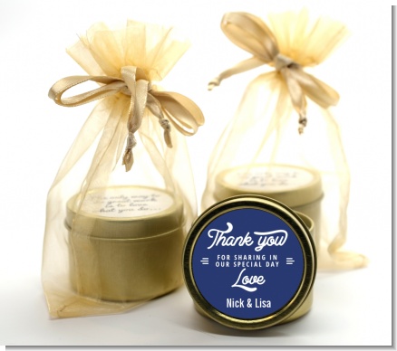 Sharing Our Day - Bridal Shower Gold Tin Candle Favors