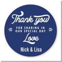 Sharing Our Day - Round Personalized Bridal Shower Sticker Labels