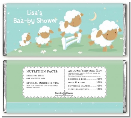 Sheep - Personalized Baby Shower Candy Bar Wrappers