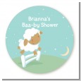 Sheep - Round Personalized Baby Shower Sticker Labels thumbnail