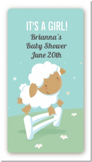 Sheep - Custom Rectangle Baby Shower Sticker/Labels