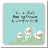 Sheep - Square Personalized Baby Shower Sticker Labels