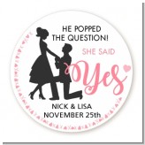 She Said Yes - Round Personalized Bridal Shower Sticker Labels