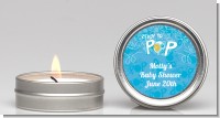 She's Ready To Pop Blue - Baby Shower Candle Favors
