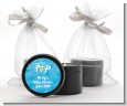 She's Ready To Pop Blue - Baby Shower Black Candle Tin Favors thumbnail