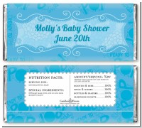 She's Ready To Pop Blue - Personalized Baby Shower Candy Bar Wrappers