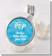 She's Ready To Pop Blue - Personalized Baby Shower Candy Jar thumbnail