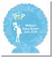 She's Ready To Pop Blue - Personalized Baby Shower Centerpiece Stand thumbnail