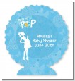 She's Ready To Pop Blue - Personalized Baby Shower Centerpiece Stand thumbnail