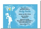 She's Ready To Pop Blue - Baby Shower Petite Invitations