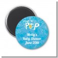 She's Ready To Pop Blue - Personalized Baby Shower Magnet Favors thumbnail