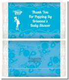 She's Ready To Pop Blue - Personalized Popcorn Wrapper Baby Shower Favors