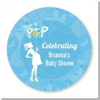 She's Ready To Pop Blue - Personalized Baby Shower Table Confetti