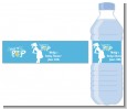 She's Ready To Pop Blue - Personalized Baby Shower Water Bottle Labels thumbnail