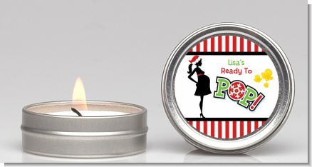 She's Ready To Pop Christmas Edition - Baby Shower Candle Favors