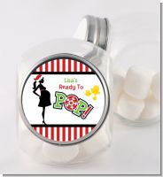 She's Ready To Pop Christmas Edition - Personalized Baby Shower Candy Jar