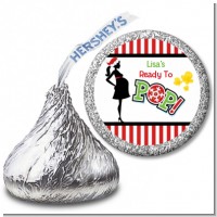 She's Ready To Pop Christmas Edition - Hershey Kiss Baby Shower Sticker Labels