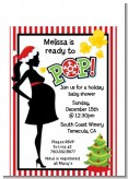 She's Ready To Pop Christmas Edition - Baby Shower Petite Invitations
