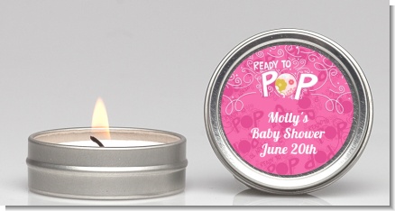 She's Ready To Pop Pink - Baby Shower Candle Favors