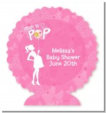 She's Ready To Pop Pink - Personalized Baby Shower Centerpiece Stand