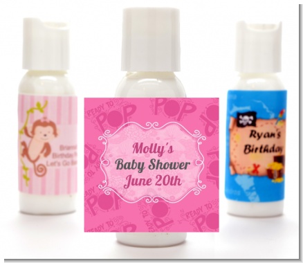 She's Ready To Pop Pink - Personalized Baby Shower Lotion Favors