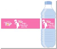 She's Ready To Pop Pink - Personalized Baby Shower Water Bottle Labels