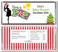 She's Ready To Pop Christmas Edition - Personalized Baby Shower Candy Bar Wrappers