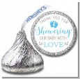 Showering Our Baby Boy - Hershey Kiss Baby Shower Sticker Labels thumbnail