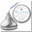 Showering With Love - Hershey Kiss Baby Shower Sticker Labels thumbnail