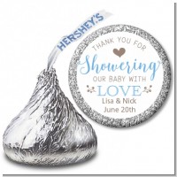 Showering With Love - Hershey Kiss Baby Shower Sticker Labels