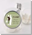 Silhouette Couple | It's a Baby Neutral - Personalized Baby Shower Candy Jar thumbnail
