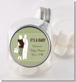 Silhouette Couple | It's a Baby Neutral - Personalized Baby Shower Candy Jar