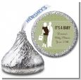 Silhouette Couple | It's a Baby Neutral - Hershey Kiss Baby Shower Sticker Labels thumbnail