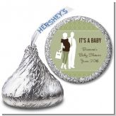 Silhouette Couple | It's a Baby Neutral - Hershey Kiss Baby Shower Sticker Labels
