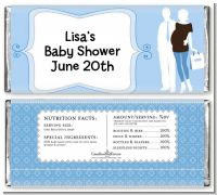 Silhouette Couple | It's a Boy - Personalized Baby Shower Candy Bar Wrappers