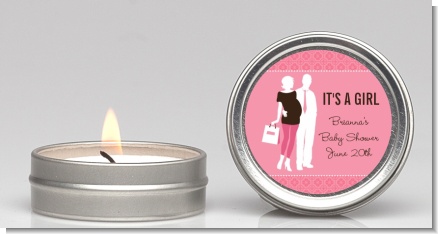 Silhouette Couple | It's a Girl - Baby Shower Candle Favors