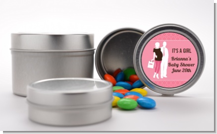 Silhouette Couple | It's a Girl - Custom Baby Shower Favor Tins