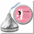 Silhouette Couple | It's a Girl - Hershey Kiss Baby Shower Sticker Labels thumbnail