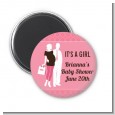 Silhouette Couple | It's a Girl - Personalized Baby Shower Magnet Favors thumbnail