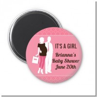 Silhouette Couple | It's a Girl - Personalized Baby Shower Magnet Favors